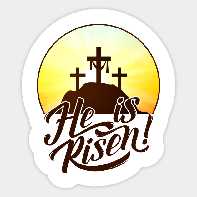 Retro He Is Risen Jesus Christian Cross Religious Easter Retro He Is